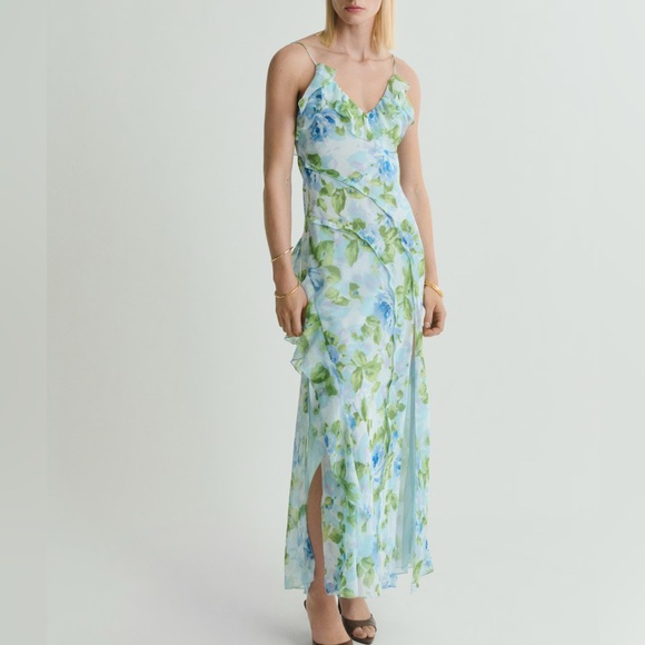 MANGO RUFFLED FLORAL DRESS - Picture 3 of 11